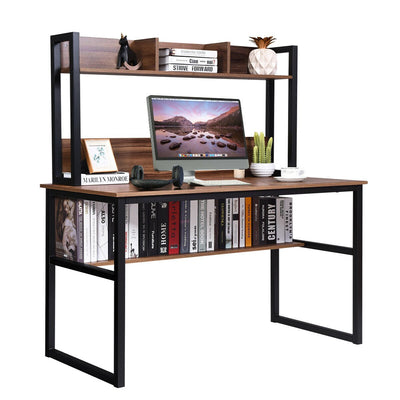 Storage Writing Desk Computer Desk with Hutch & Bookshelf - Relaxacare