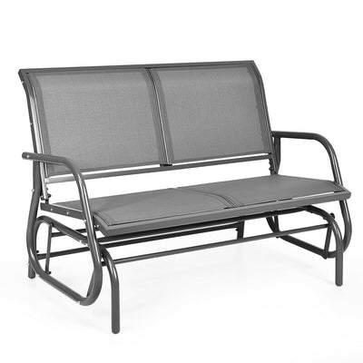 Swing Glider Chair 48 Inch Loveseat Rocker Lounge Backyard-Gray - Relaxacare