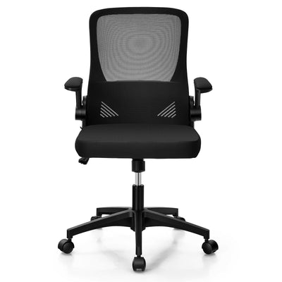 Swivel Mesh Office Chair with Foldable Backrest and Flip-Up Arms - Relaxacare