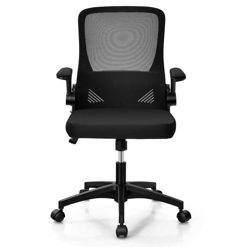 Swivel Mesh Office Chair with Foldable Backrest and Flip-Up Arms - Relaxacare