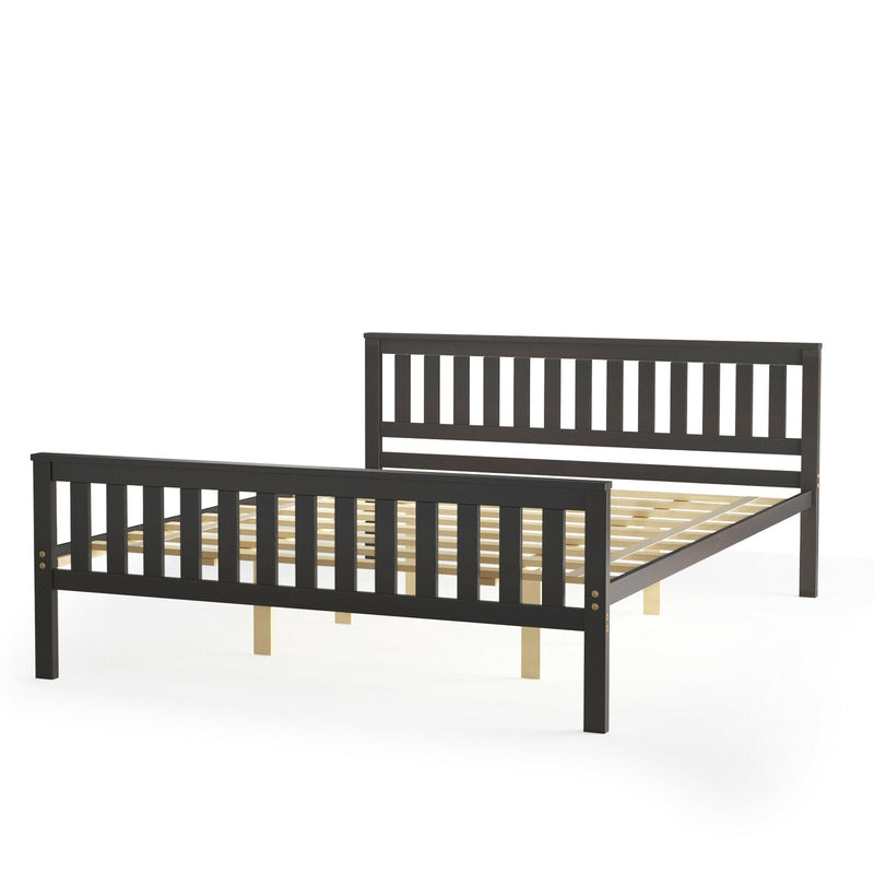 Twin/Full/Queen Size Wood Platform Bed with Headboard - Relaxacare