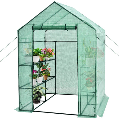 Walk-in Greenhouse 56 x 56 x 77 Inch Gardening with Observation Windows - Relaxacare