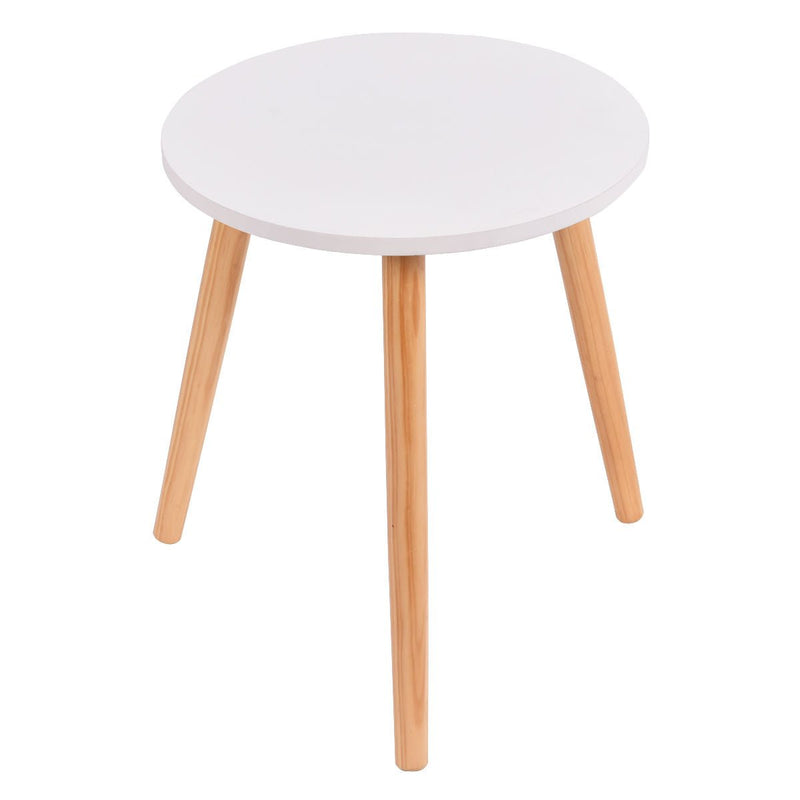 White Small Modern Round Coffee Tea Table - Relaxacare