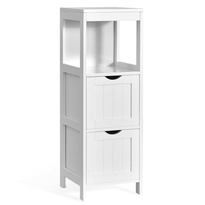 Wooden Bathroom Floor Cabinet with Removable Drawers-White - Relaxacare