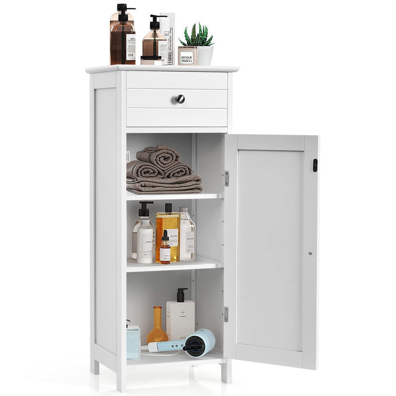 Wooden Storage Free-Standing Floor Cabinet with Drawer and Shelf - Relaxacare