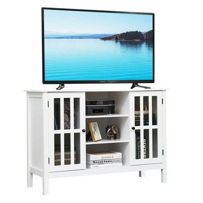 Wooden TV Stand Console Cabinet for 50 Inch TV-White - Relaxacare