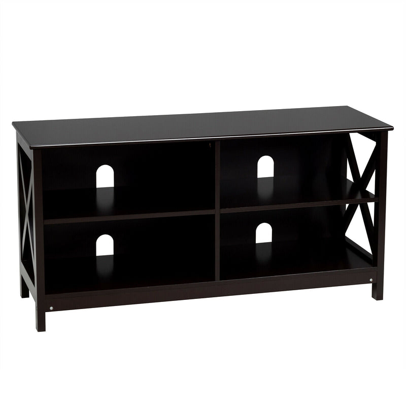 Wooden TV Stand Entertainment Media Center-Brown - Relaxacare