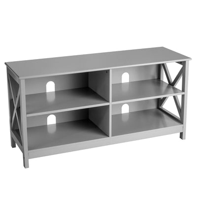 Wooden TV Stand Entertainment Media Center-Gray - Relaxacare