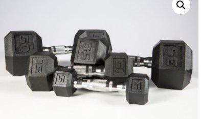 YORK FITNESS - 5-50lb York Premium PVC Hex Dumbbell – Chrome Ergo Handle – SET - Relaxacare