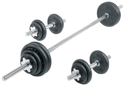 York Fitness - Contour Cast Iron Spinlock Dumbbell / Barbell Set - Relaxacare